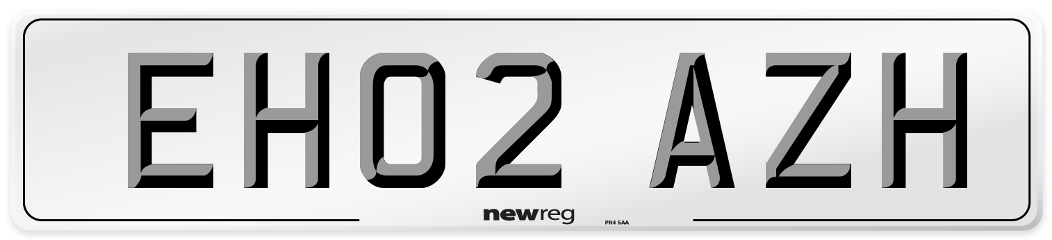 EH02 AZH Number Plate from New Reg